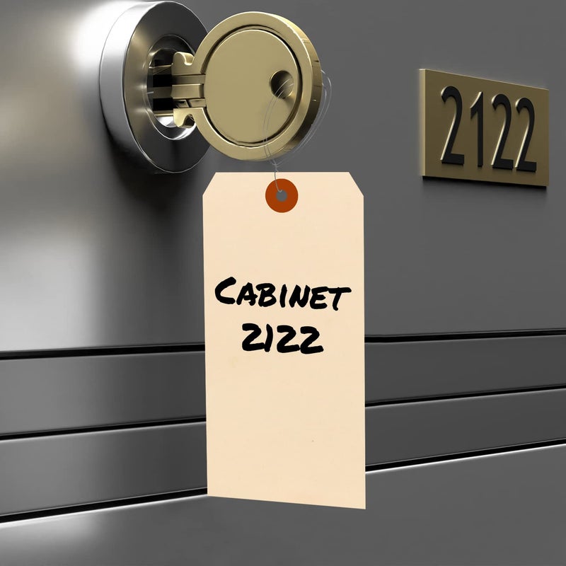 SmartSign Blank Manila Shipping Tags with Wire, Size-8, Pack of 100, 13pt Thick Prewired Cardstock Tag, 6.25 x 3.125 inch Paper Hang Tags with Reinforced Fiber Patch - Image 3